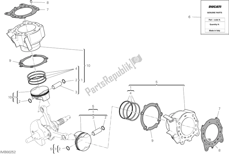 Wszystkie części do Cylindry - T? Oki Ducati Multistrada 950 S SW 2019